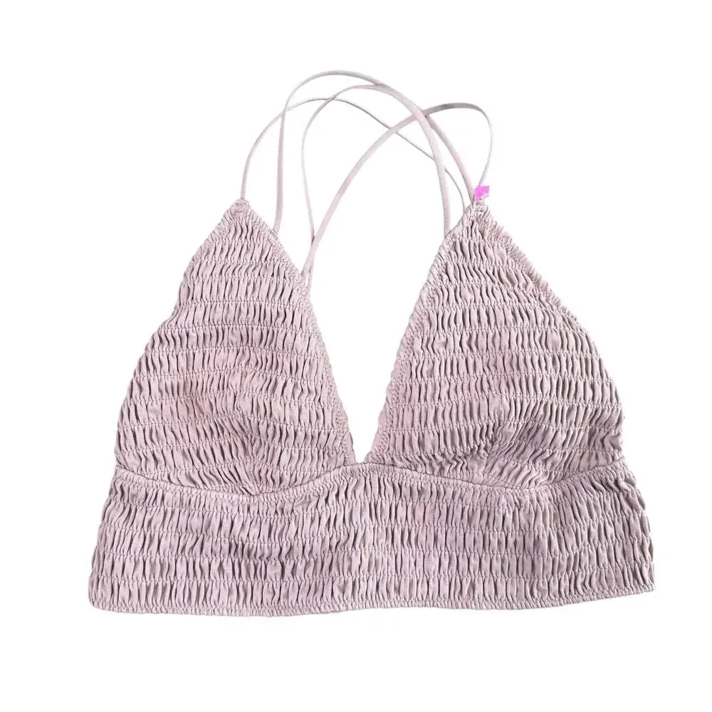 PINK Victoria’s Secret Smocked Triangle Bralette Size M